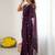 Purple embellished embroidered pure georgette saree