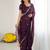 Purple embellished embroidered pure georgette saree