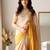 Beige zari tissue kasavu saree