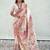 White ethnic motifs woven design pashmina saree