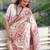 White ethnic motifs woven design pashmina saree