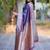 Navy blue blue soft banarasi silk zari weaving saree matching blouse piece