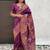 Purple kalamkari printed pashmina saree