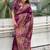 Purple kalamkari printed pashmina saree