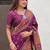 Purple kalamkari printed pashmina saree