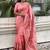 Pink ethnic motifs pashmina saree