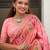 Pink ethnic motifs pashmina saree
