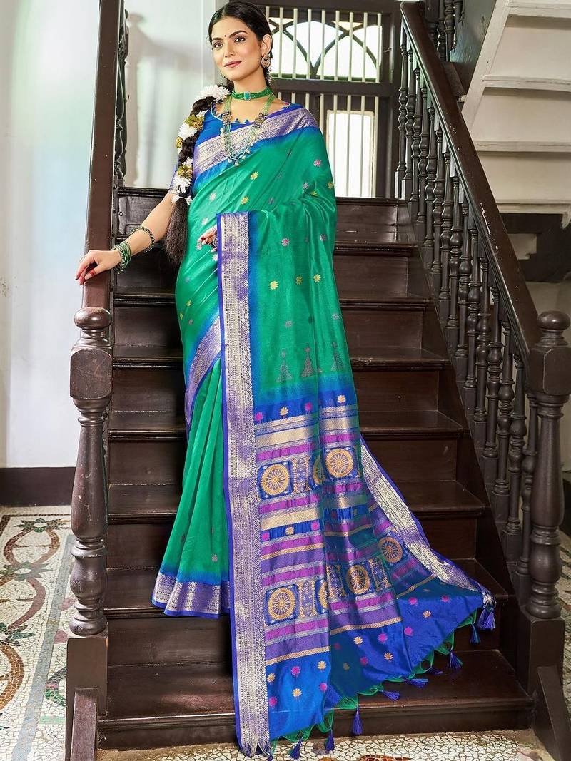 Green green paithani sarees
