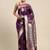 Purple ethnic motifs woven design zari art silk banarasi saree