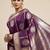 Purple ethnic motifs woven design zari art silk banarasi saree
