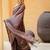 Purple woven design linen blend saree
