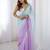 Lavender lavender satin colourblocked sarees
