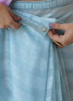 Lavender lavender satin colourblocked sarees 4