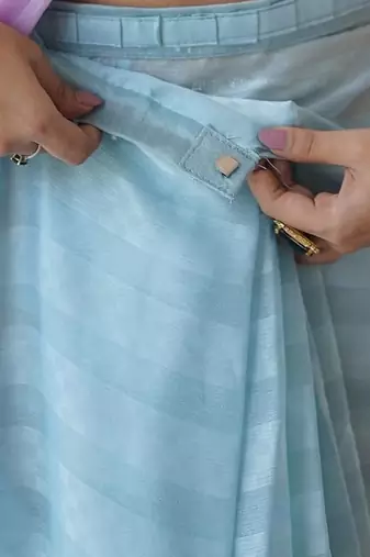 Lavender lavender satin colourblocked sarees