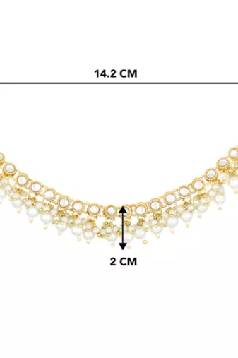Gold plated white kundan studded earrings chain ethnic stylish fashion hair accessories jewellery gift for women