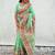 Sea green ethnic motifs pashmina saree