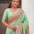 Sea green ethnic motifs pashmina saree