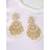 Elegant wear faux kundan studded drop dangle earrings with beaded
