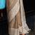 Beige woven design zari saree
