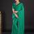 Sea green embellished beads and stones satin saree