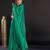 Sea green embellished beads and stones satin saree