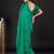 Sea green embellished beads and stones satin saree
