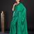 Sea green embellished beads and stones satin saree