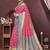 Pink ethnic motifs woven design zari banarasi saree