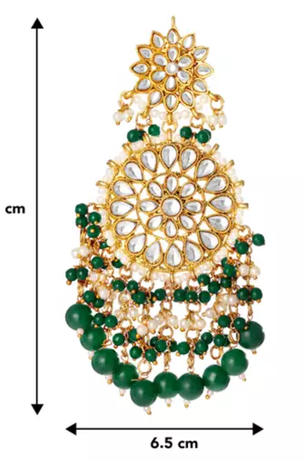 Gold-plated kundan pearl classic drop earrings