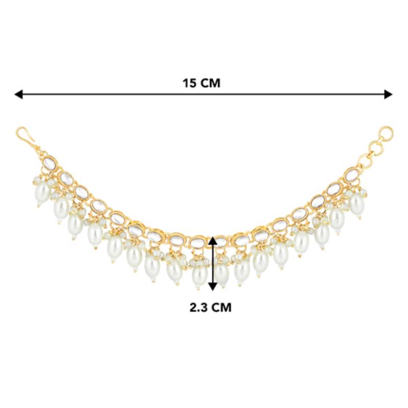 Gold-plated kundan contemporary earrings