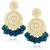 Blue kundan & beads studded dangle earrings ethnic jewelry