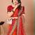 Red bandhani gotta patti georgette saree