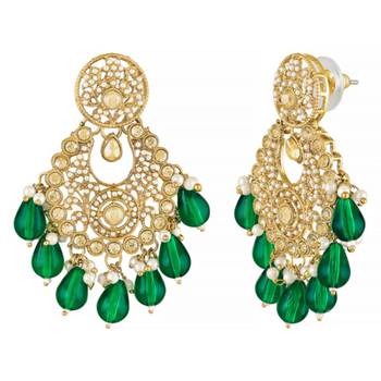 Gold-plated crystals contemporary chandbalis earrings 1