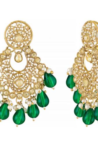 Gold-plated crystals contemporary chandbalis earrings