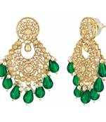 Gold-plated crystals contemporary chandbalis earrings