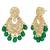 Gold-plated crystals contemporary chandbalis earrings