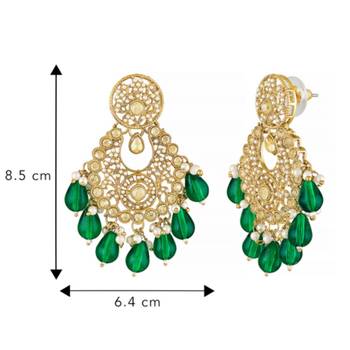 Gold-plated crystals contemporary chandbalis earrings 2
