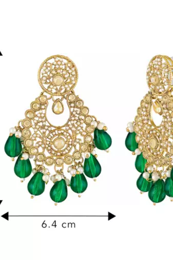 Gold-plated crystals contemporary chandbalis earrings