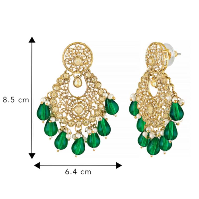 Gold-plated crystals contemporary chandbalis earrings