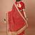 Red bandhani printed gotta patti saree with unstitched blouse piece