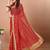 Red bandhani printed gotta patti saree with unstitched blouse piece