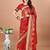 Red bandhani print embellished gotta patti bandhani saree