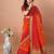 Orange bandhani gotta patti poly georgette bandhani saree
