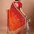 Orange bandhani gotta patti poly georgette bandhani saree