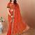 Orange bandhani gotta patti poly georgette bandhani saree