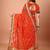 Orange bandhani gotta patti poly georgette bandhani saree