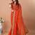 Orange bandhani gotta patti poly georgette bandhani saree
