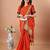Orange bandhani gotta patti poly georgette bandhani saree