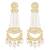 White kundan & beads studded dangle earrings ethnic jewelry