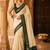 Cream woven design silk blend designer banarasi saree